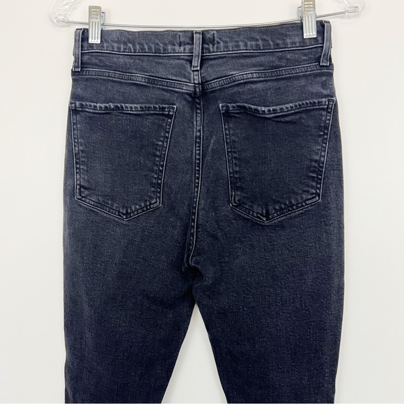 AGOLDE Nico High Rise Slim Jeans in Cassette Black Distressed Knees Size 26 - Picture 7 of 10